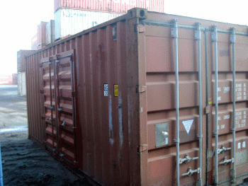 gebrauchter Container mit Flgeltren seitlich